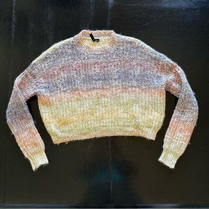 Moon & Madison Small Cropped Sweater Ombré Colorful Unique Pride LGBT Wool Mix